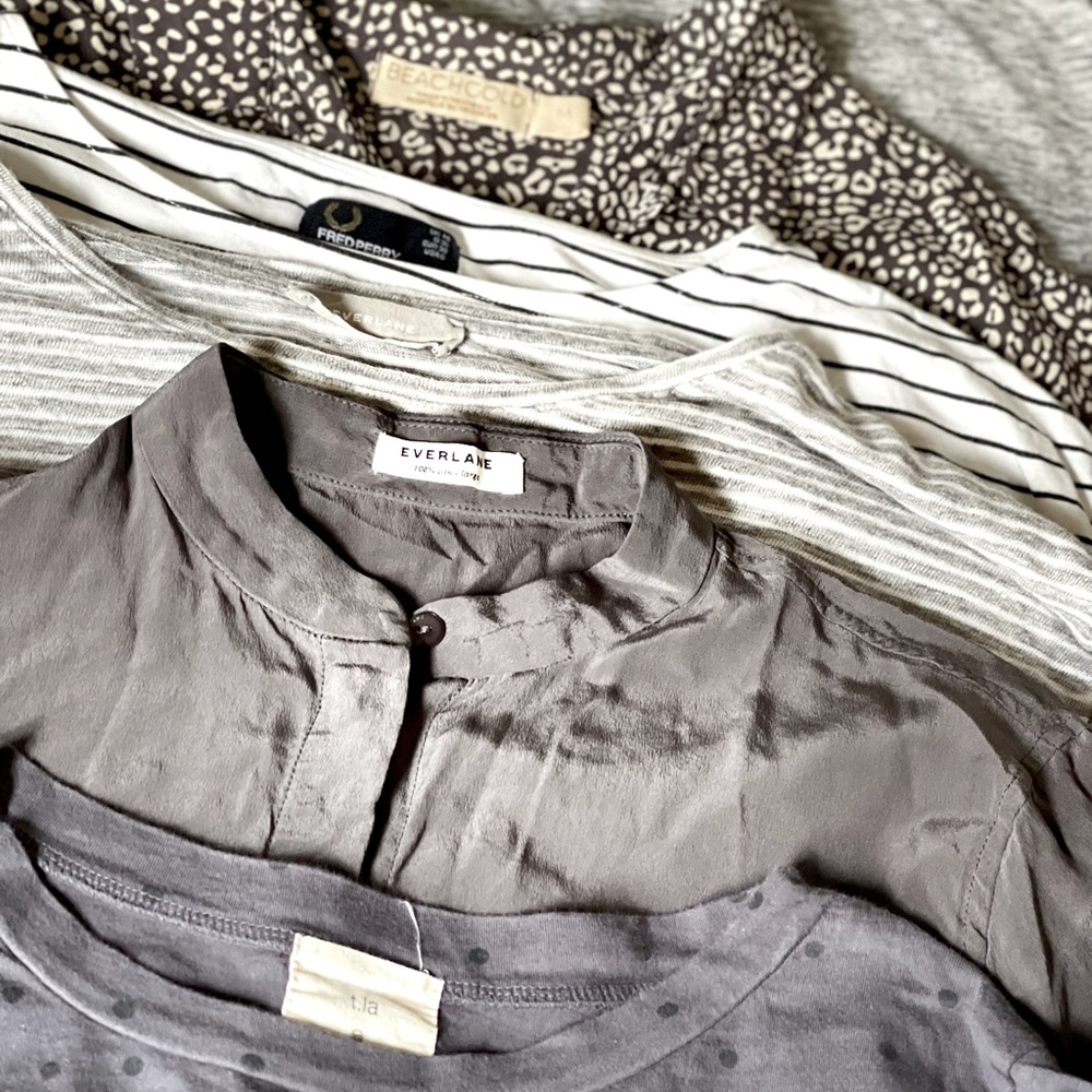 Tops in white/grey shades - see each listing
